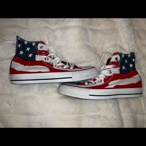 American Flag high top converse